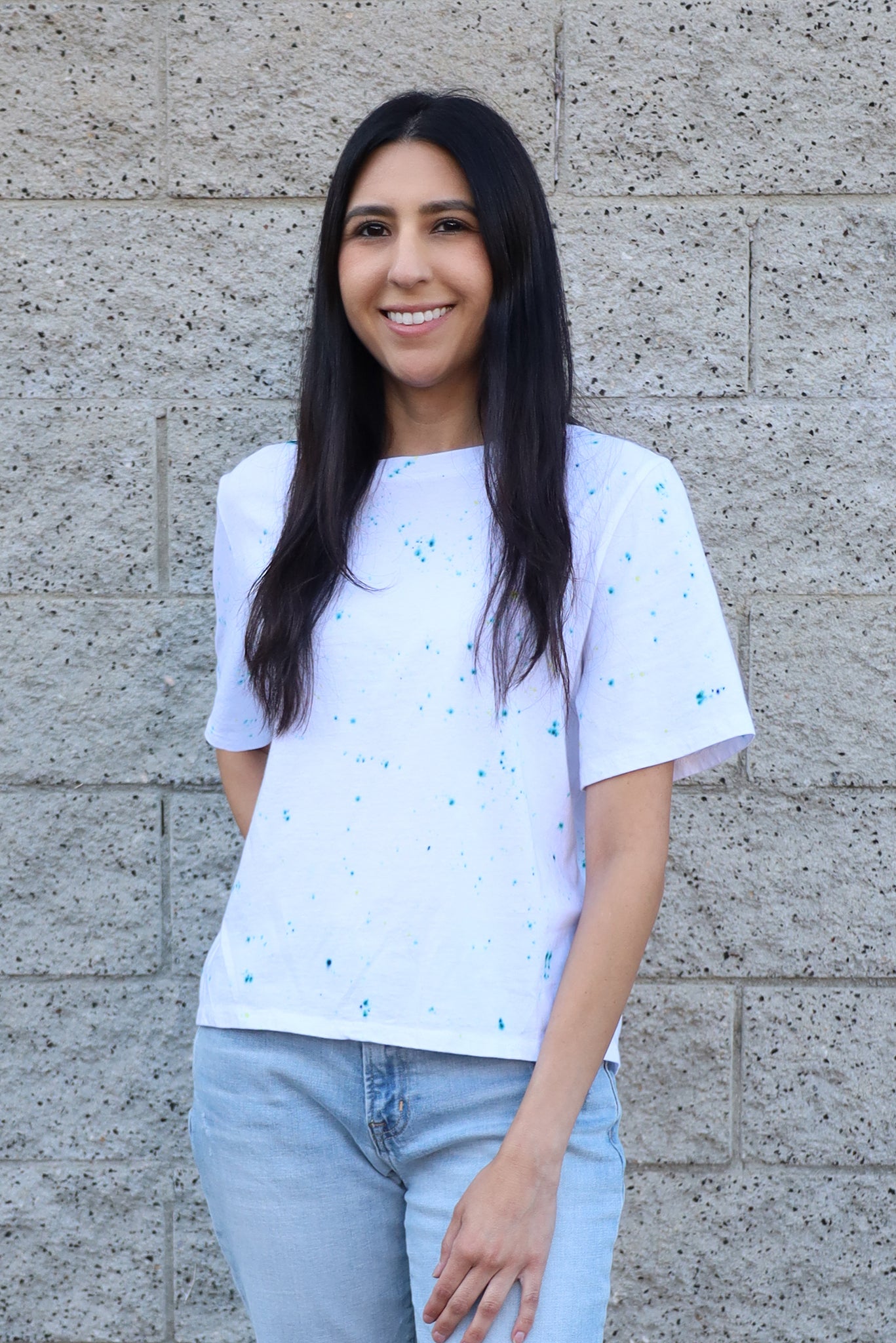 Teal Splatter Dye Tee