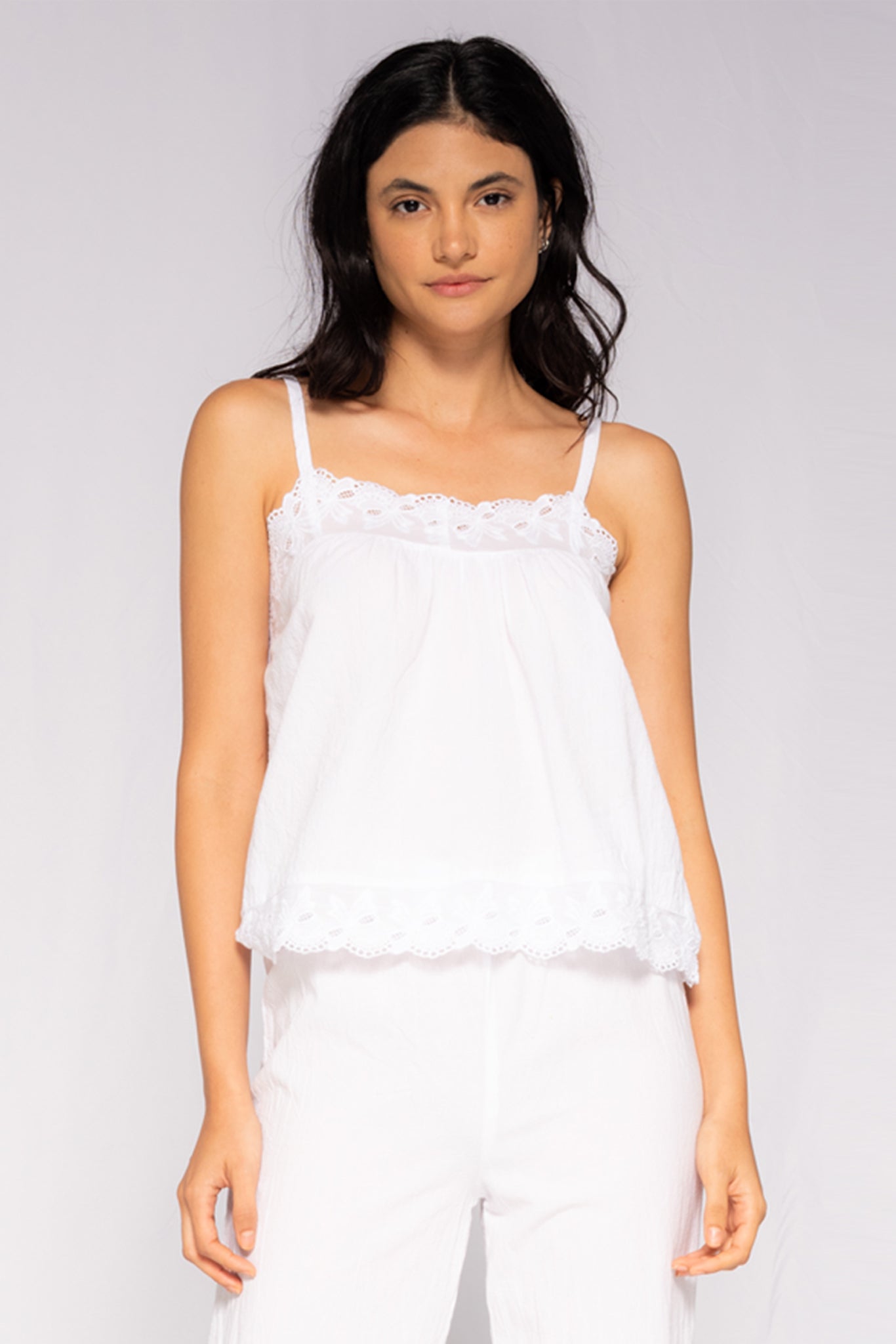 Cami top - Women's Cotton Embroidered Cami Top